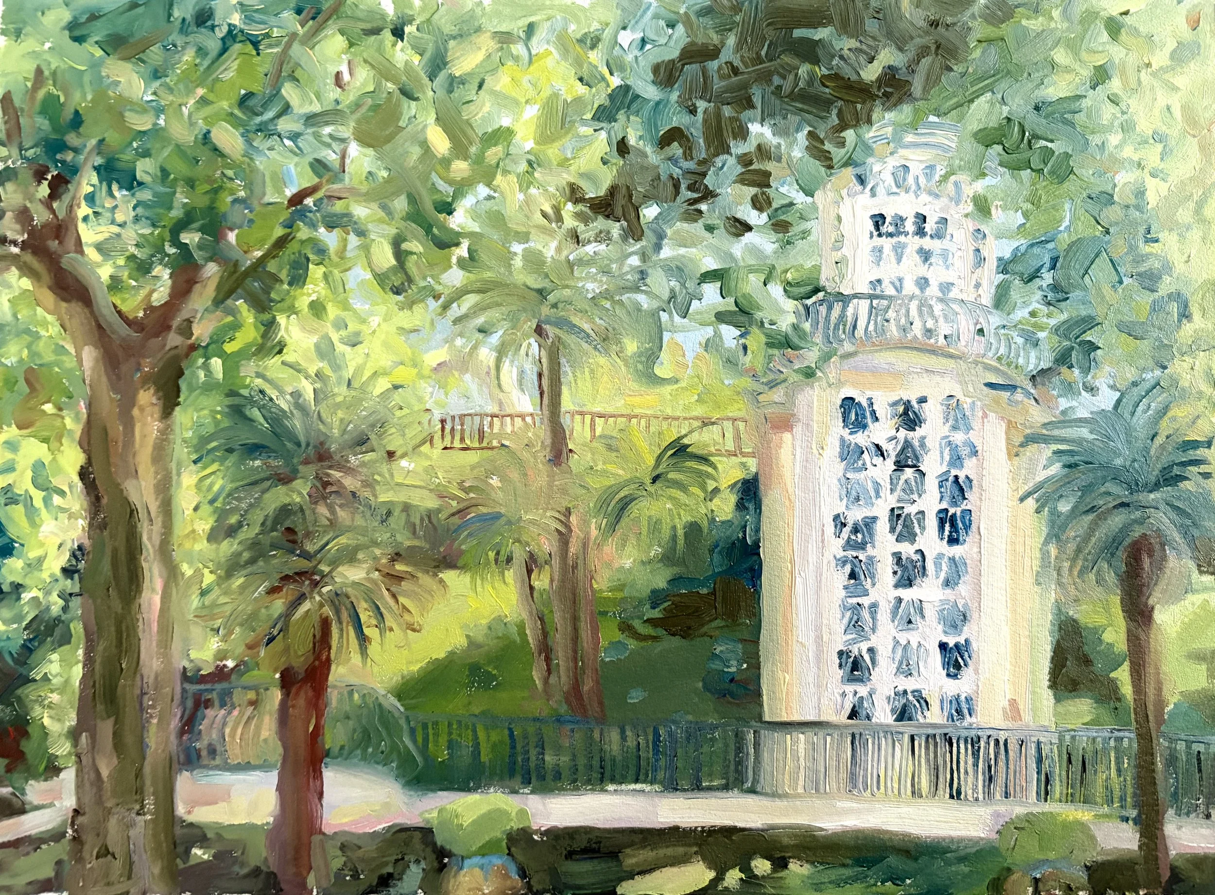 Elevator, 2026, Oil on paper - 9 x 12 in