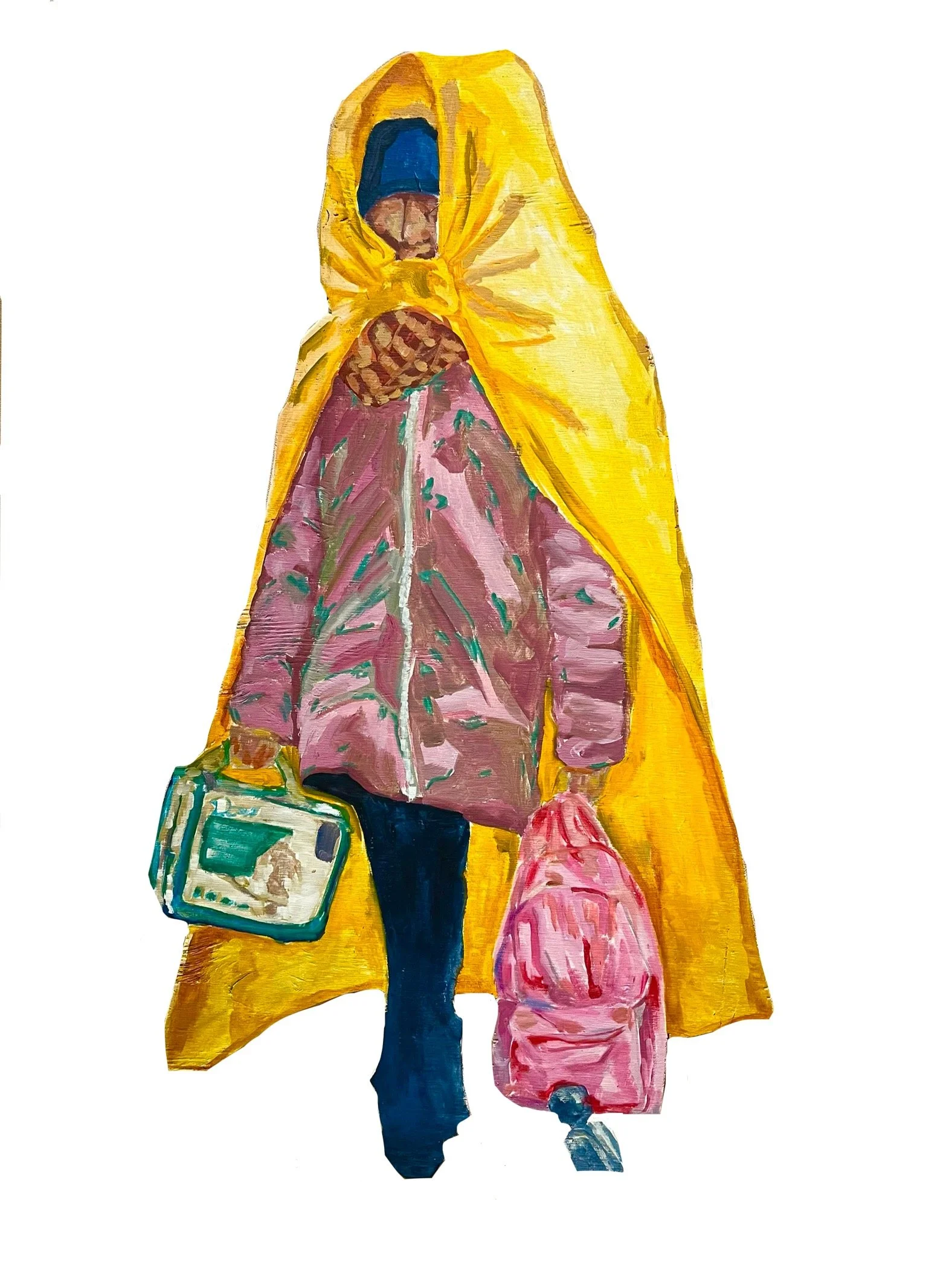 Cloaked, 2024, Oil on wood