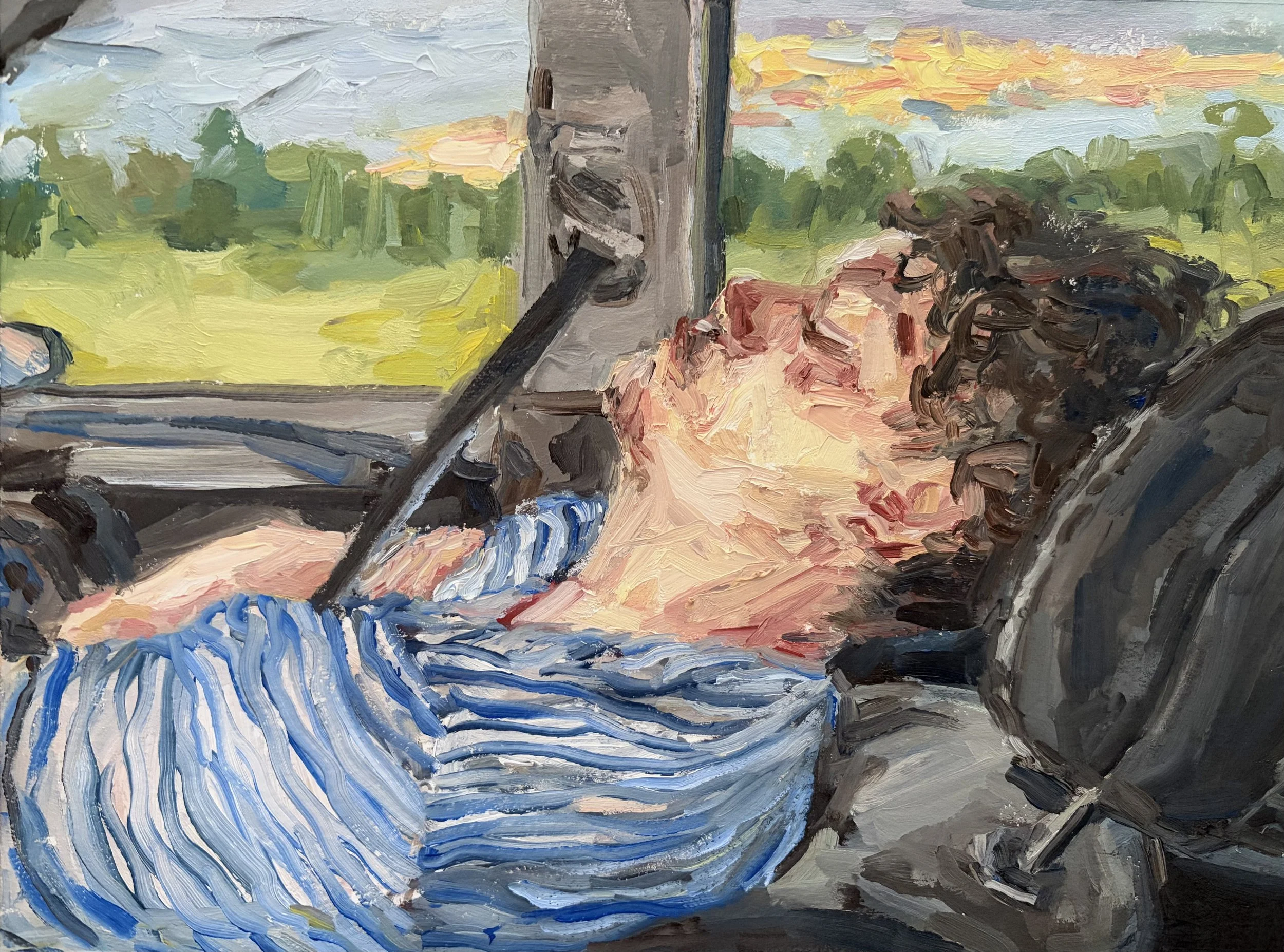 Sunrise on Exam Day, 2026, Oil on paper - 9 x 12 in