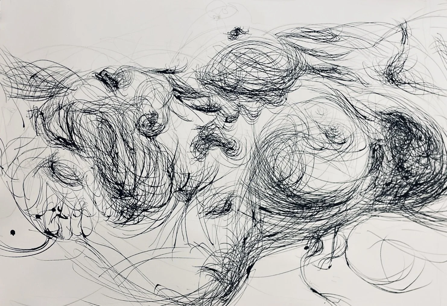 Lying, 2025, Ink on paper - 30 x 24 in