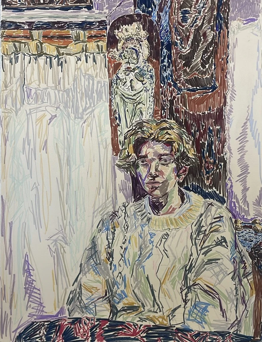 Stan, 2025, Color pencil on paper, 24 x 36 in