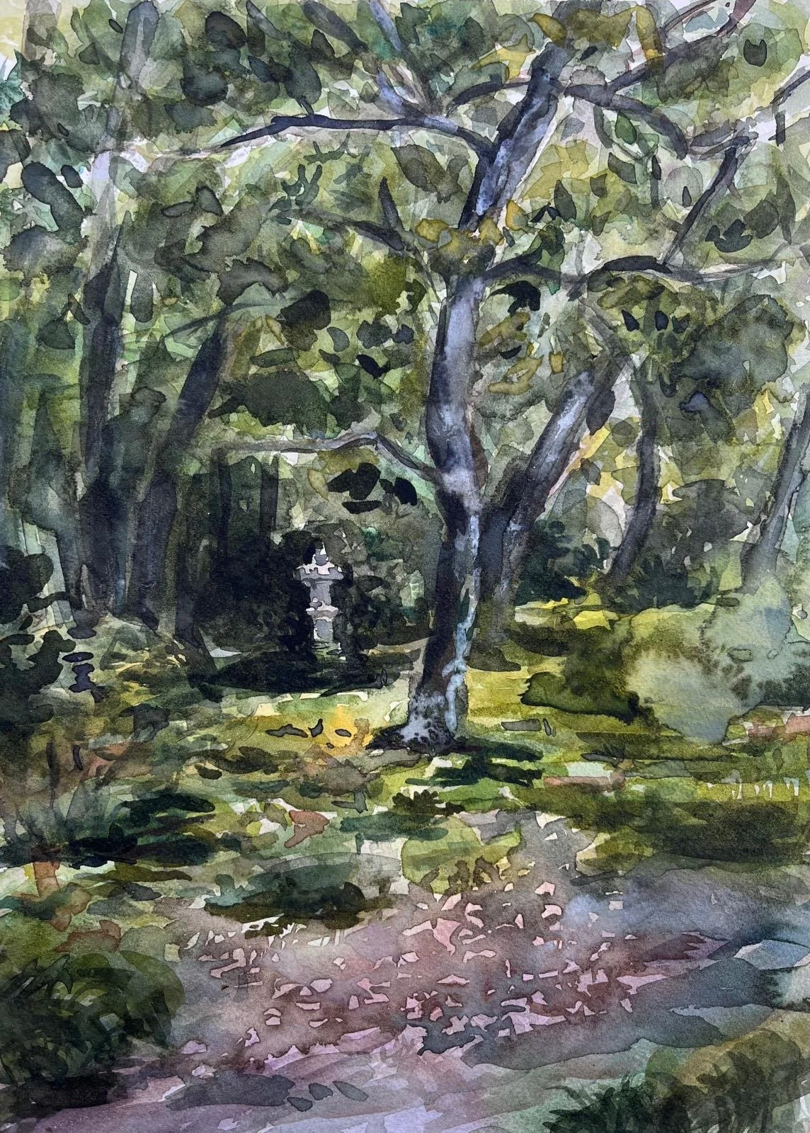 Jardin Japonais, 2025, Watercolor on paper - 9 3/4 x 13 3/4 in