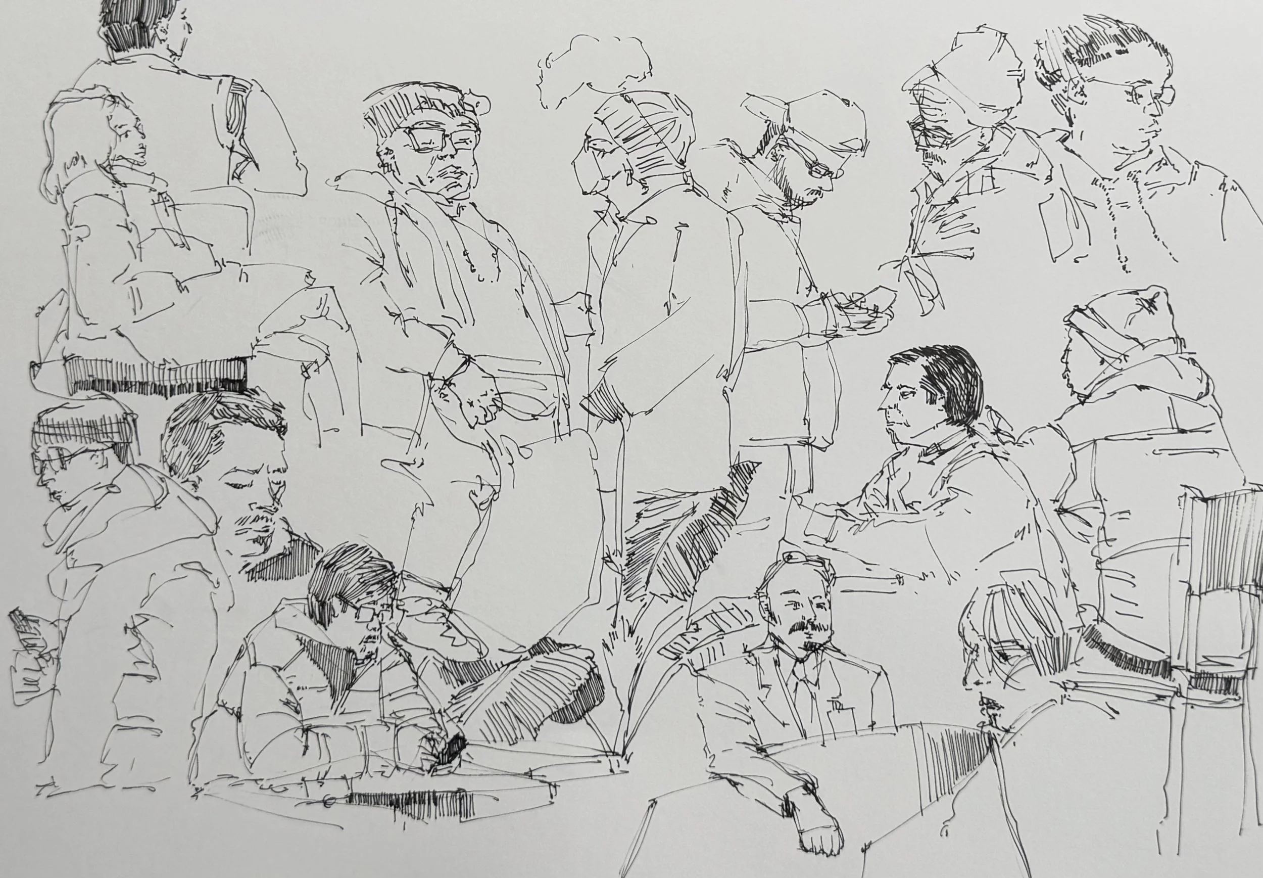 Tunnel System, 2024, Ink on paper - 9 x 12 in