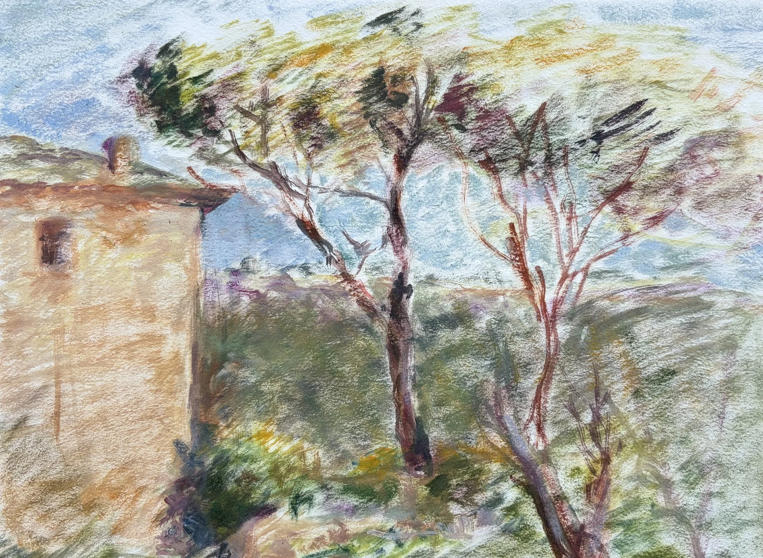 Tilted Home, 2026, Oil on paper - 9 x 12 in