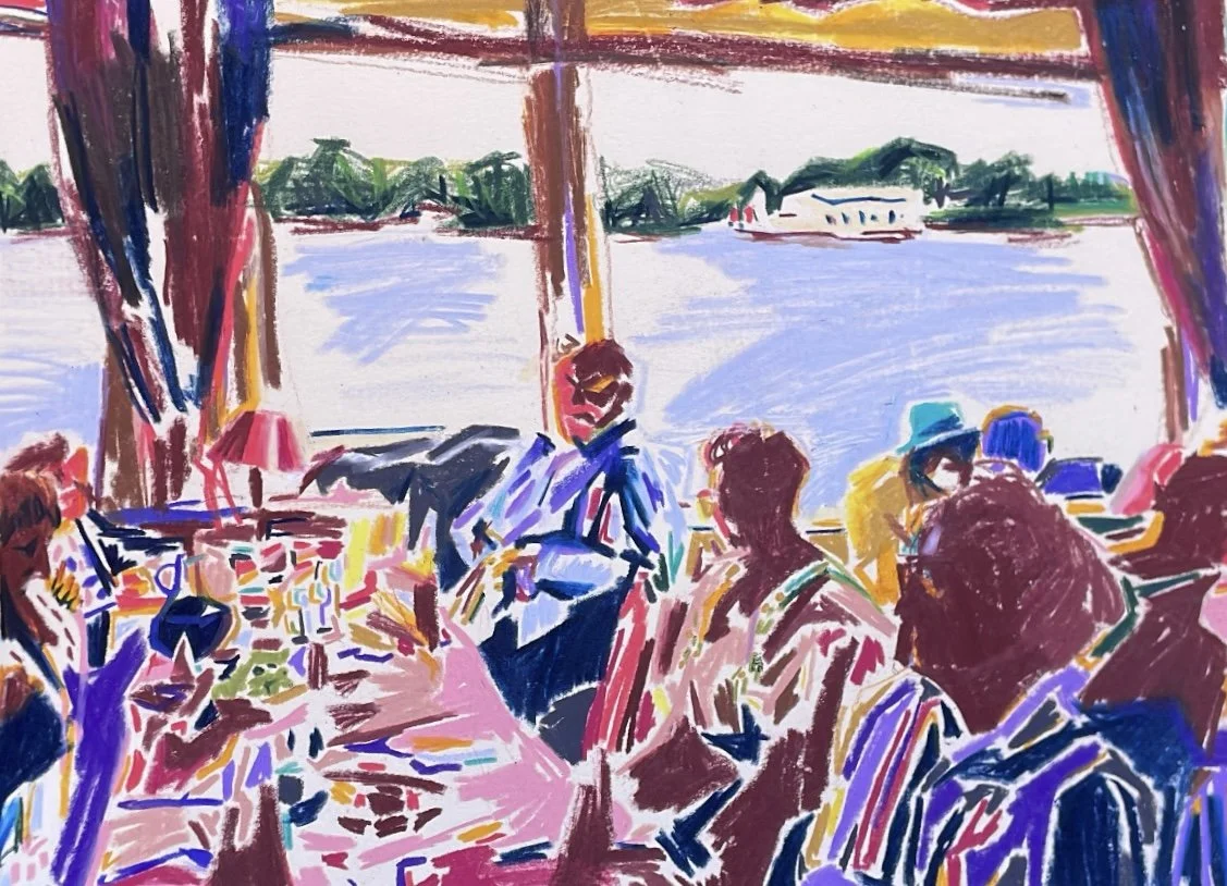 Yachting, 2025, Color pencil on paper - 8 1/2 x 11 3/4 in