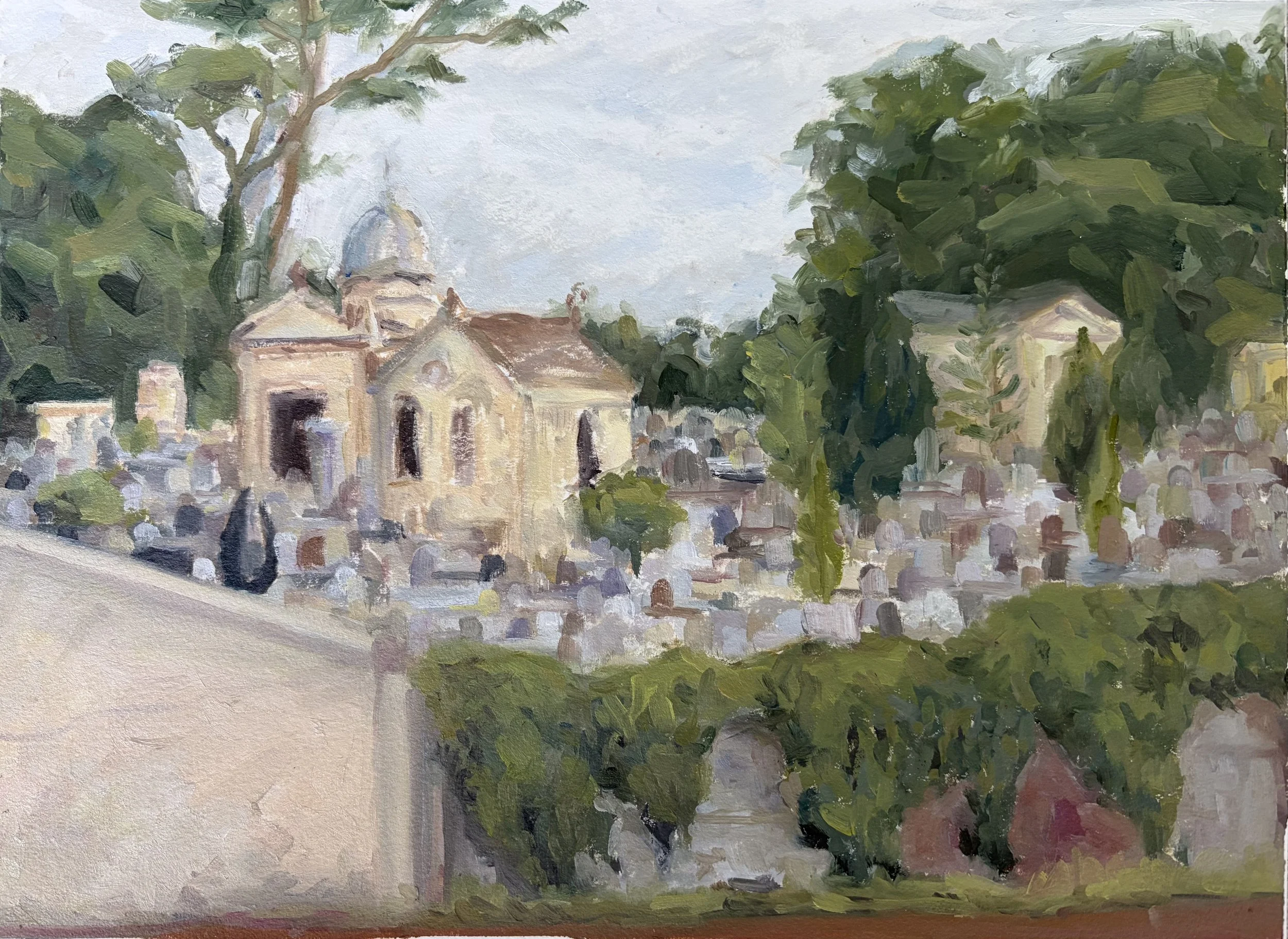 Cimetiere, 2026, Oil on paper - 9 x 12 in