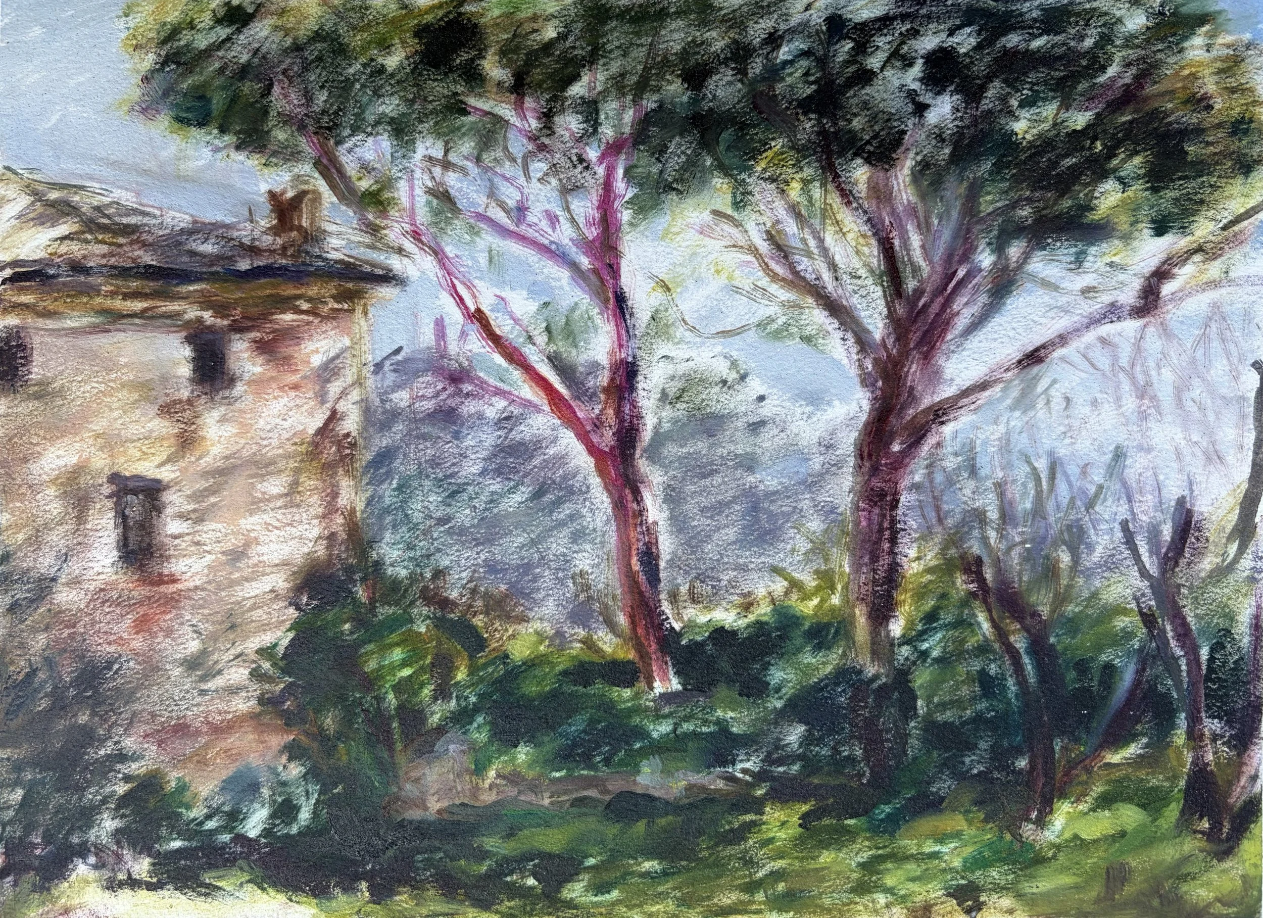 Titled Home, 2026, Oil on paper - 12 x 9 in