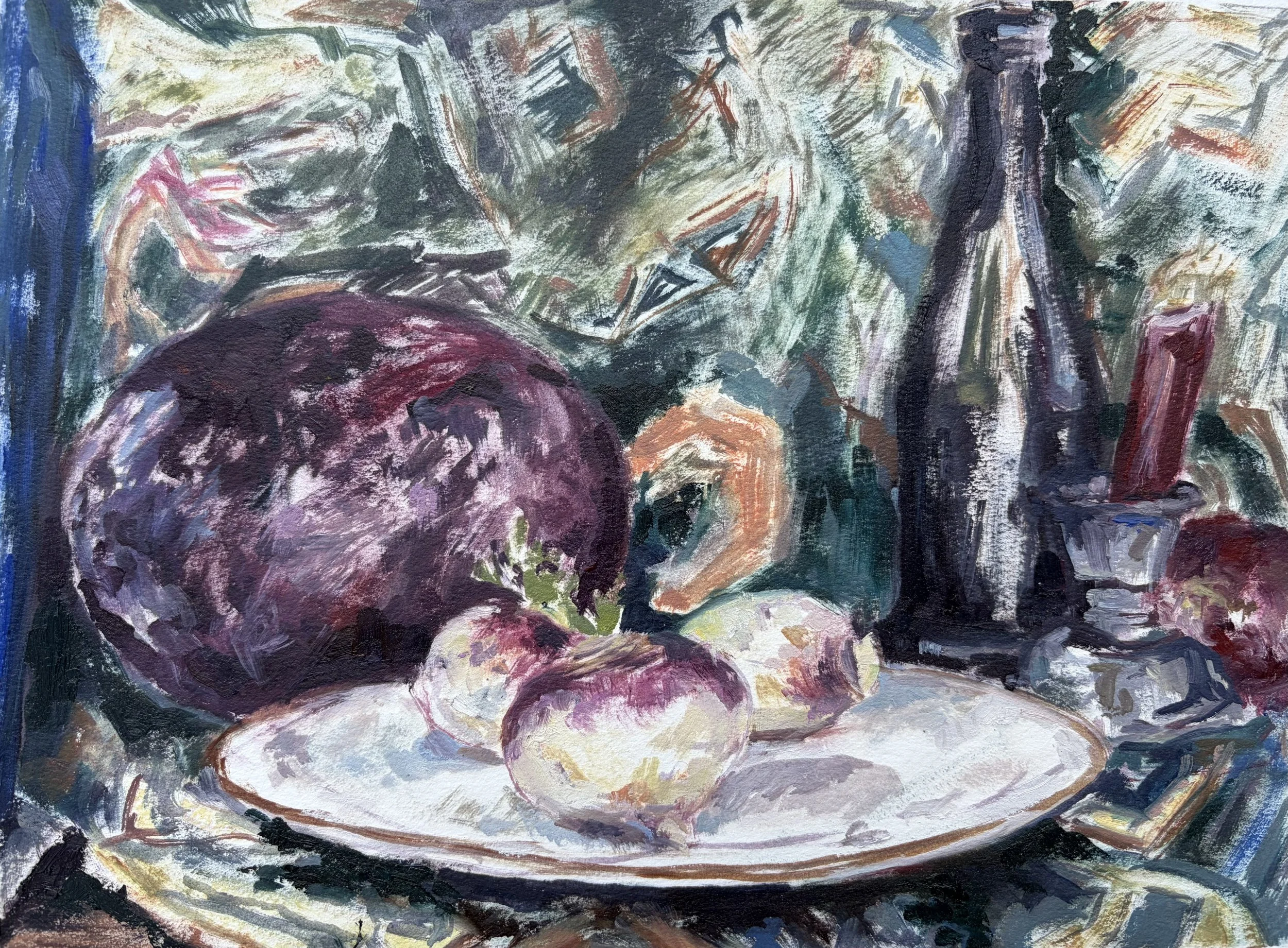 Turnips, 2026, Oil on paper - 12 x 9 in