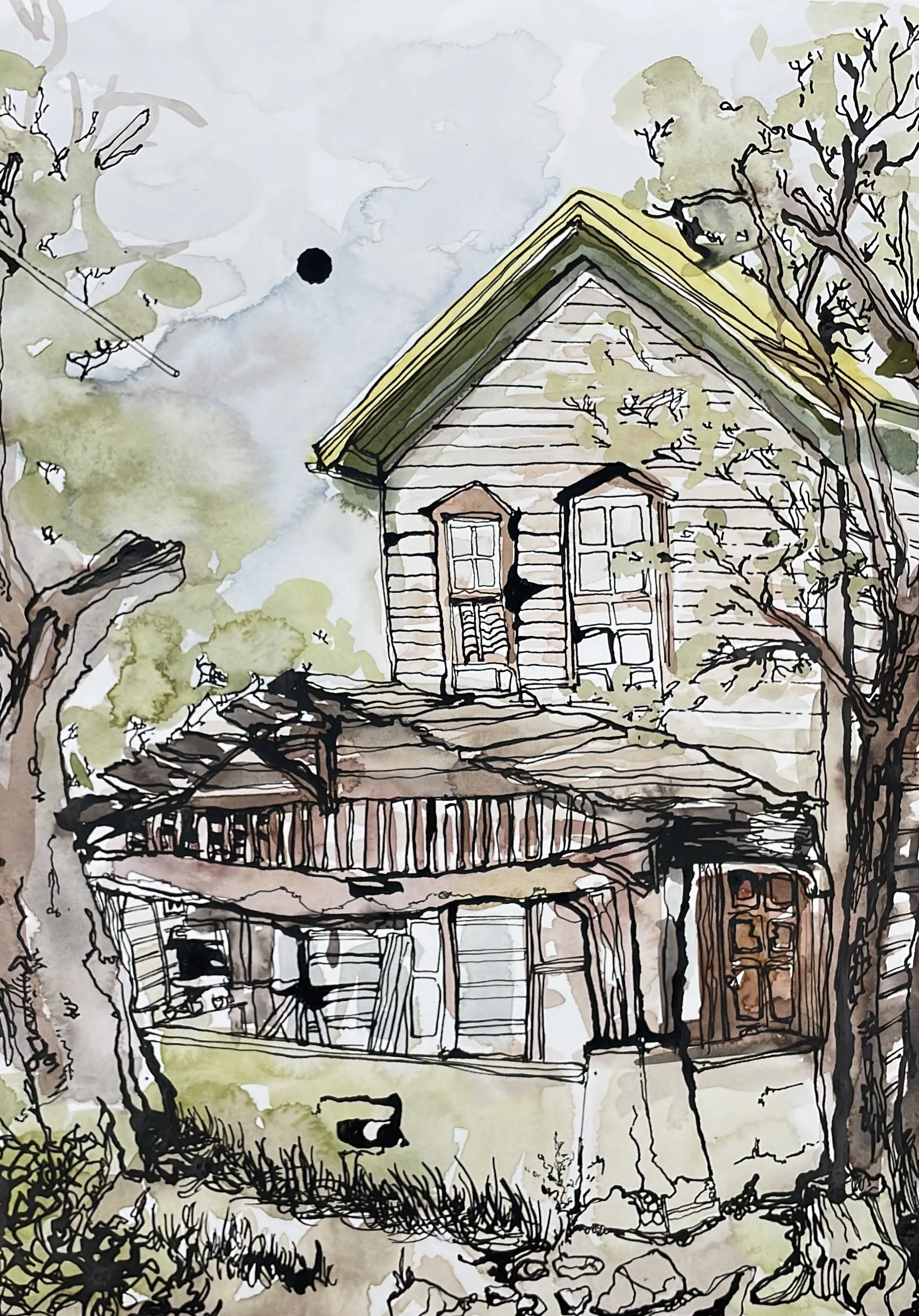 New Mexico, 2025, Watercolor and ink on cold-pressed paper - 10 x 14 in