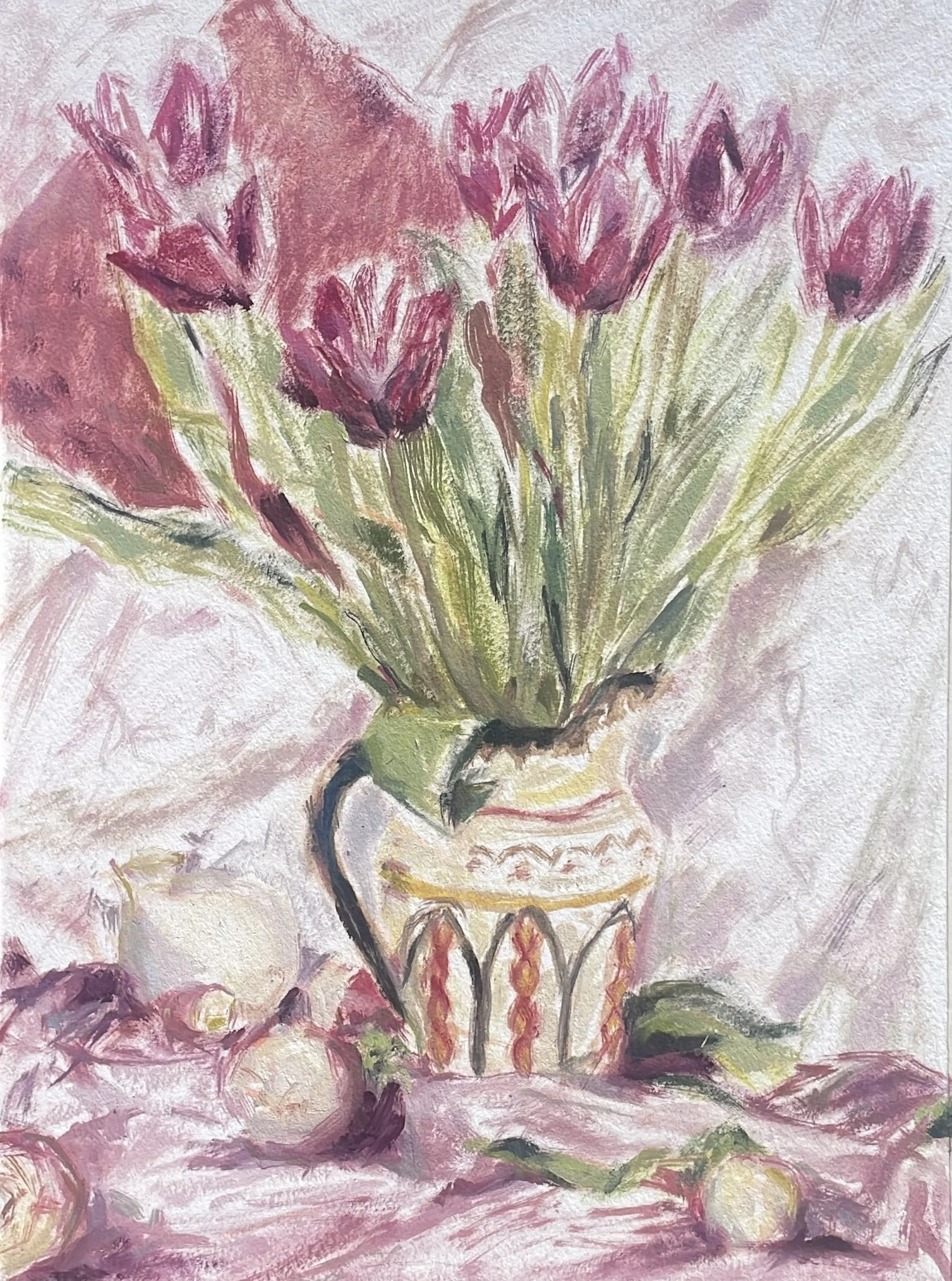 Tulips, 2026, Oil on paper - 9 x 12 in