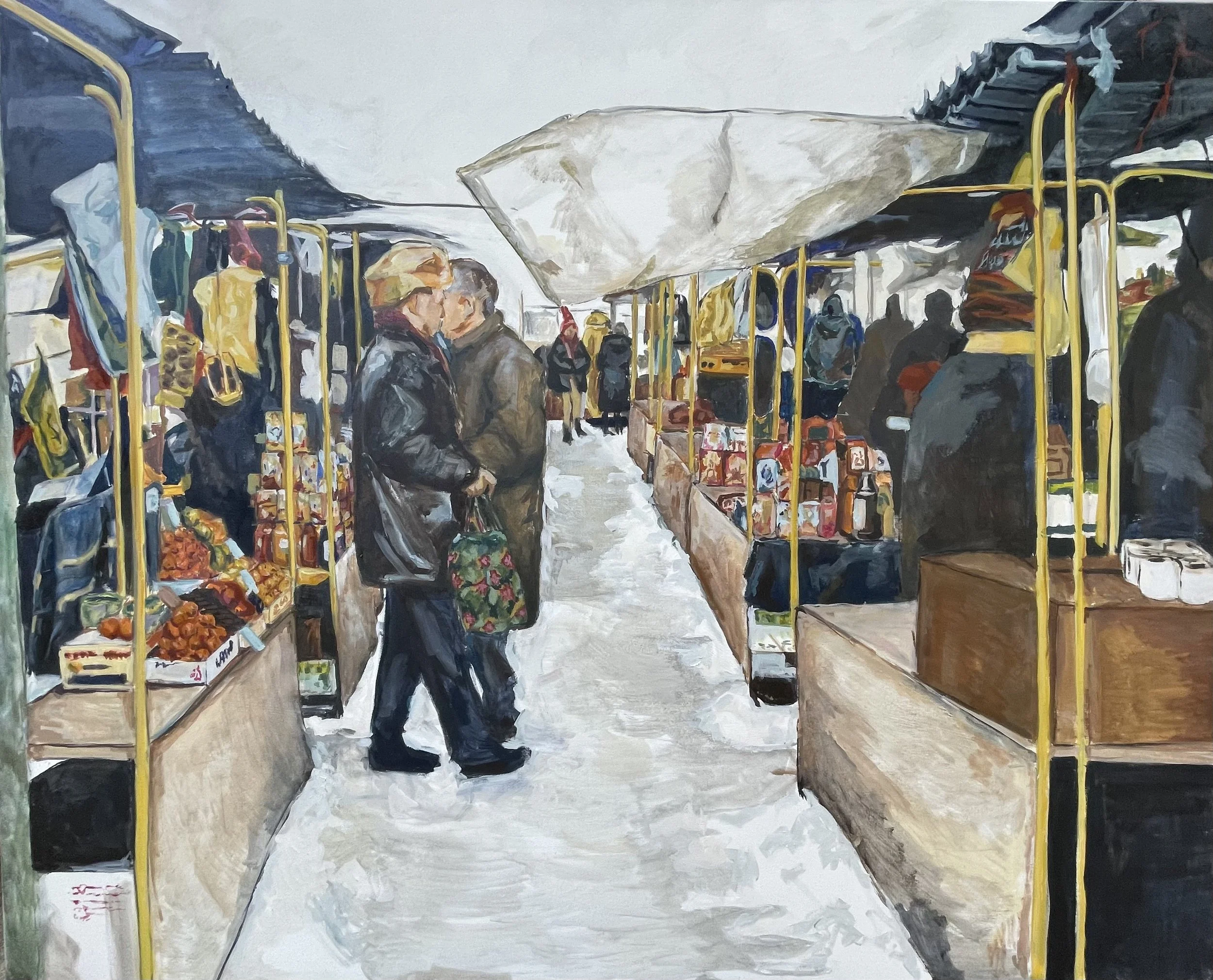 In Our Crossings, 2024, Oil on canvas - 48 x 60 x 1 in