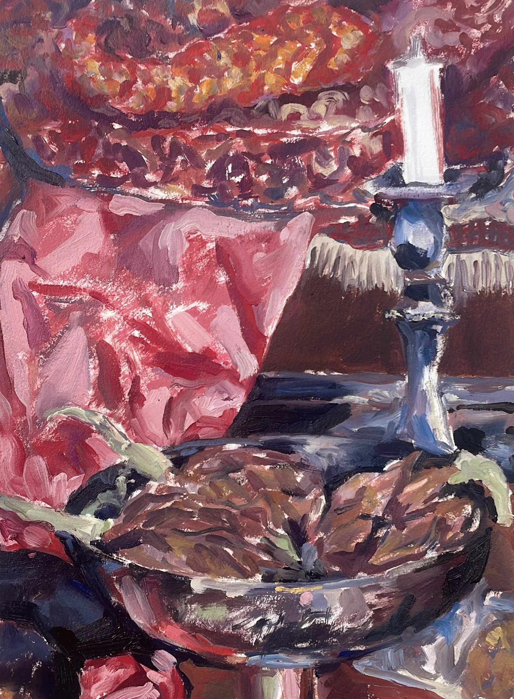 Candlestick, 2026, Oil on paper - 9 x 12 in