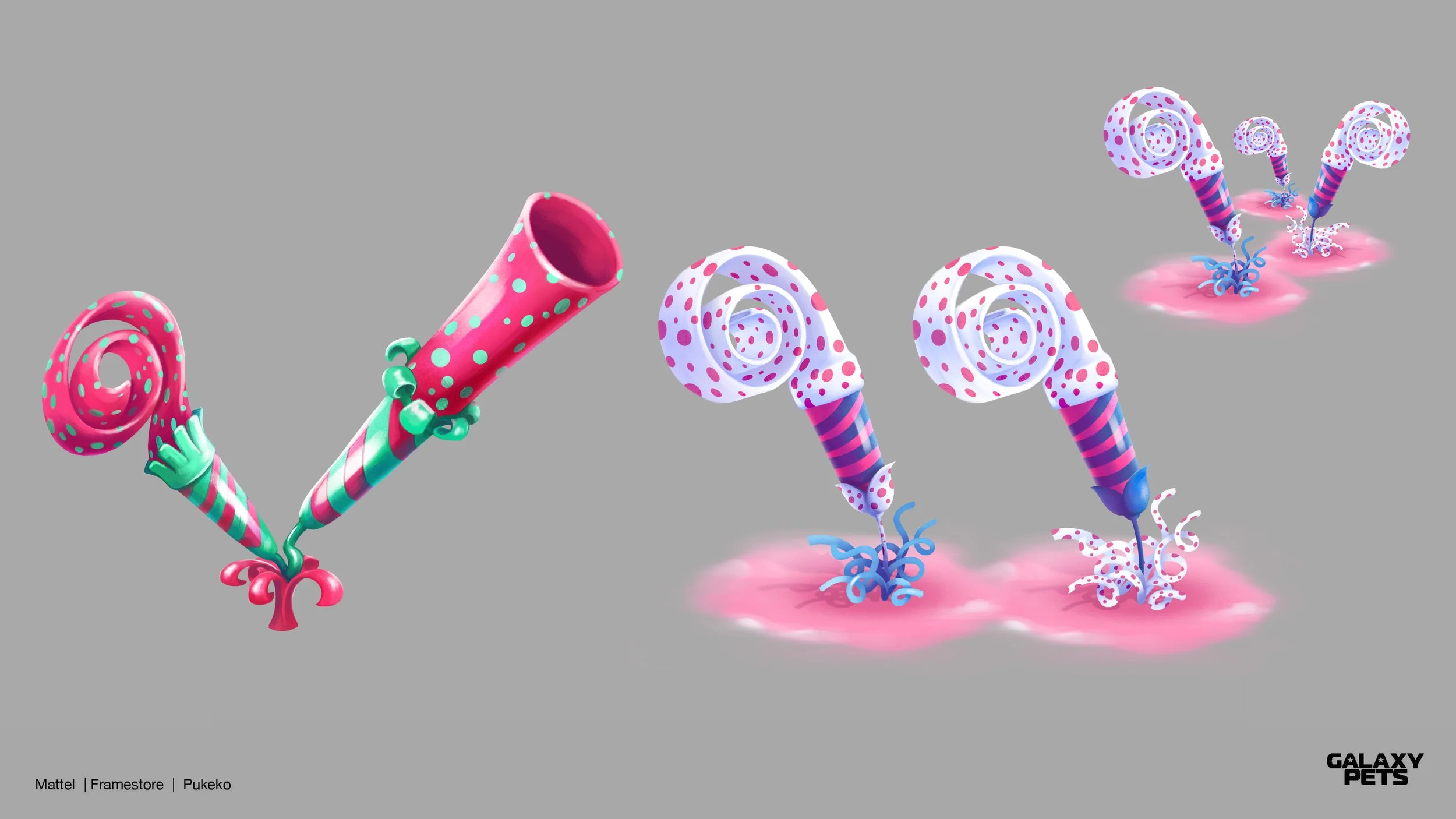 Early environmental concept for a Party Planet asset.
