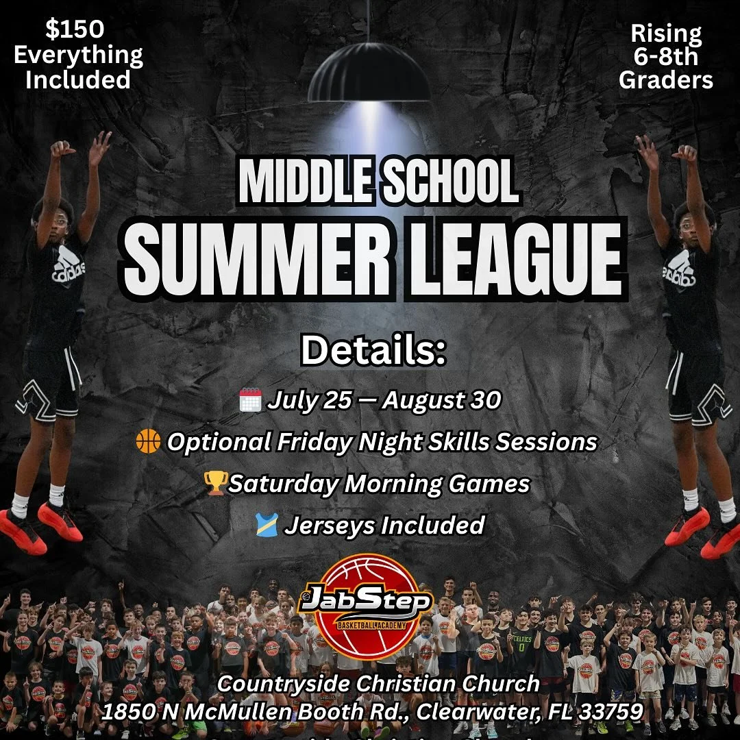 Middle School Summer League‼️🏀 5-on-5 games and skill sessions for rising 6th-8th graders. DM for info or register using link in bio.