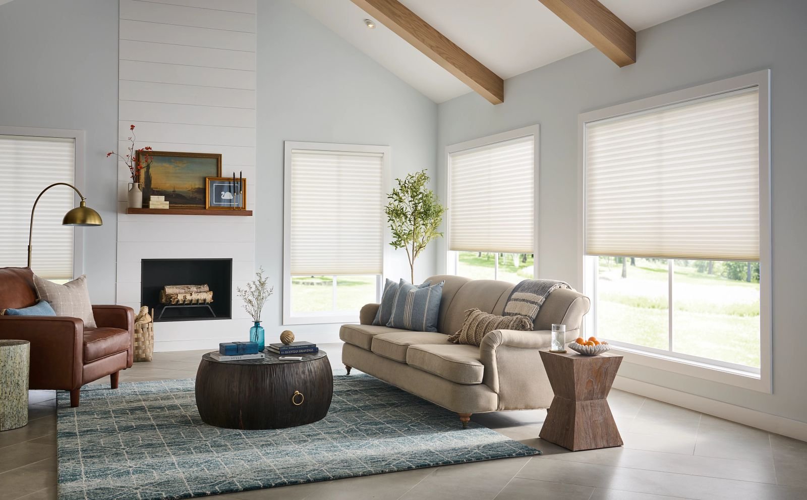 Light filtering cellular shades installed in Willis, Tx. Ventana Shade & Shutter