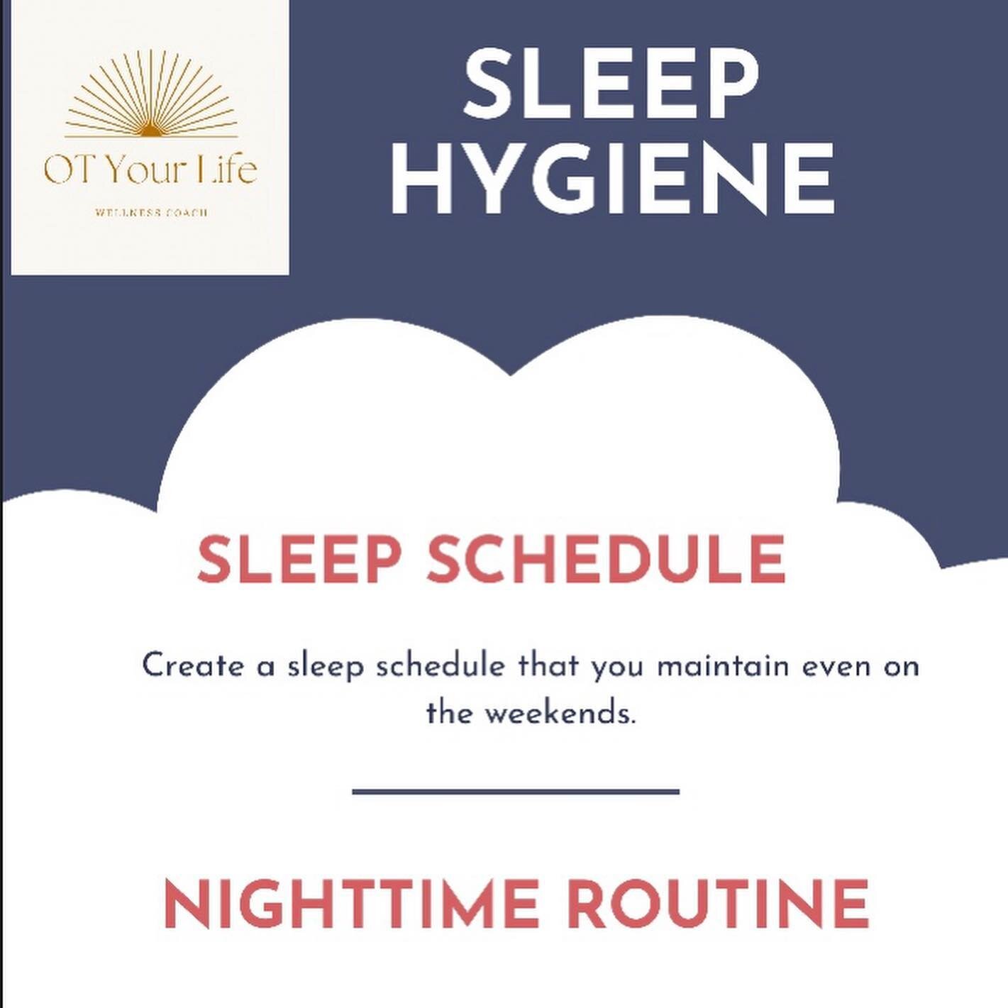 Check out the link in my bio for sleep hygiene tips! 
There you find this infographic and a full blog post about improving your sleep 🐑💤 
.
.
.
#otyourlife #OT #sleep #occupationaltherapy #sleephygiene #healthcoach #healthcoaching #healthy #healtha