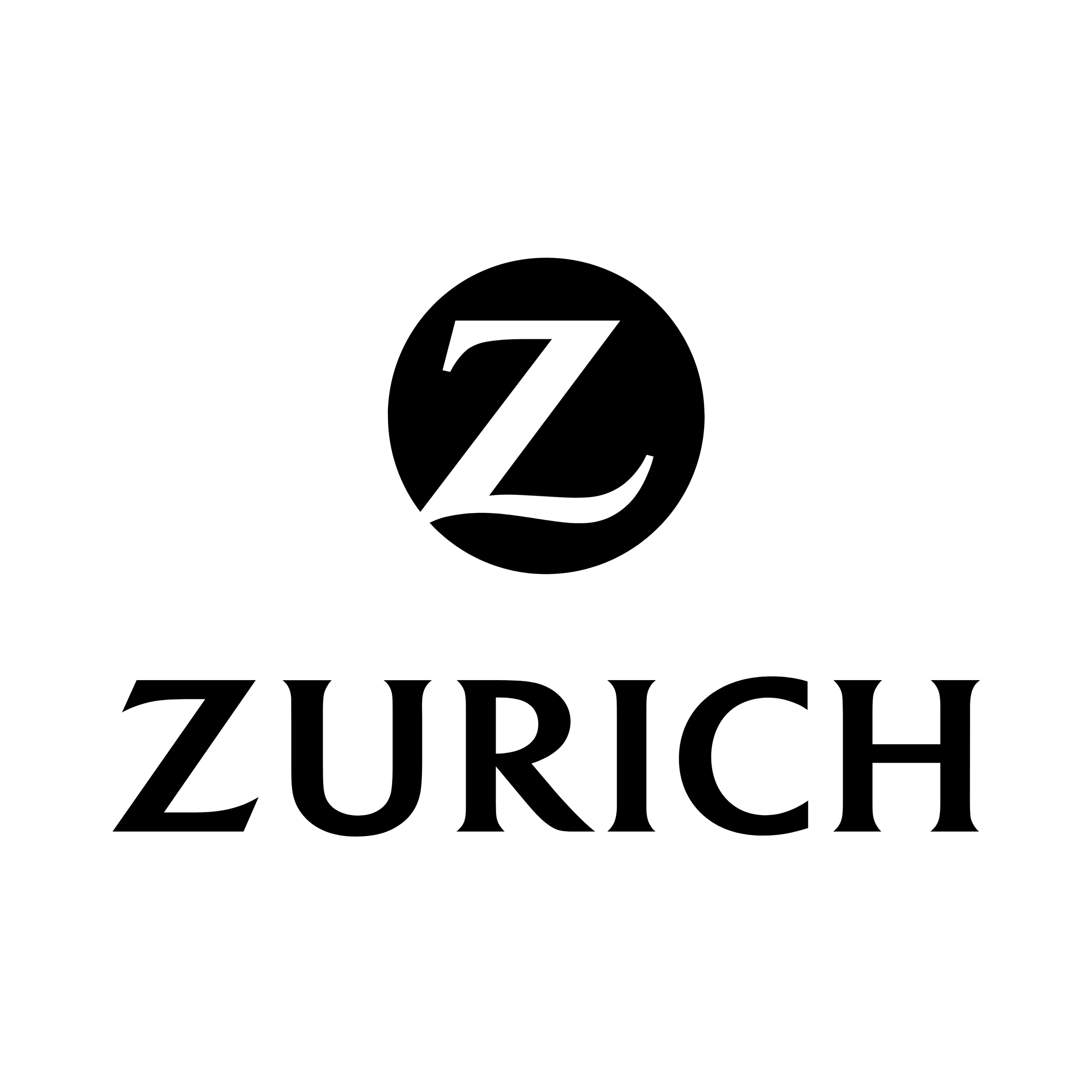Logo with the text 'ZURC' in black letters underneath a black circle with a white 'Z' inside.