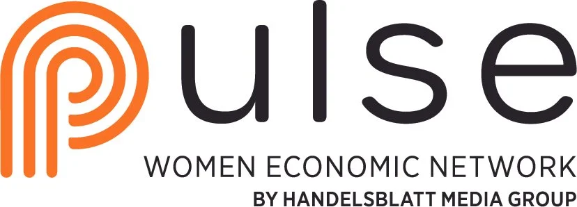 Logo der Women Economic Network mit orangelem P und schwarzem Text