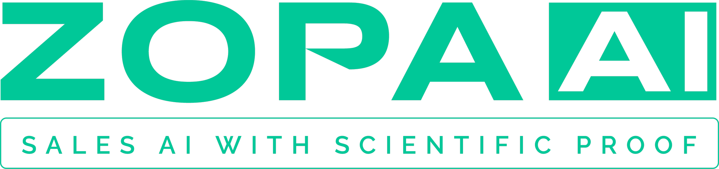 Logo von ZOPAZ, Text in Englisch: "Sales AI with Scientific Proof".