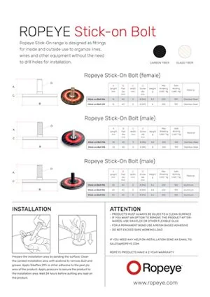 ROPEYE STICK ON BOLT
