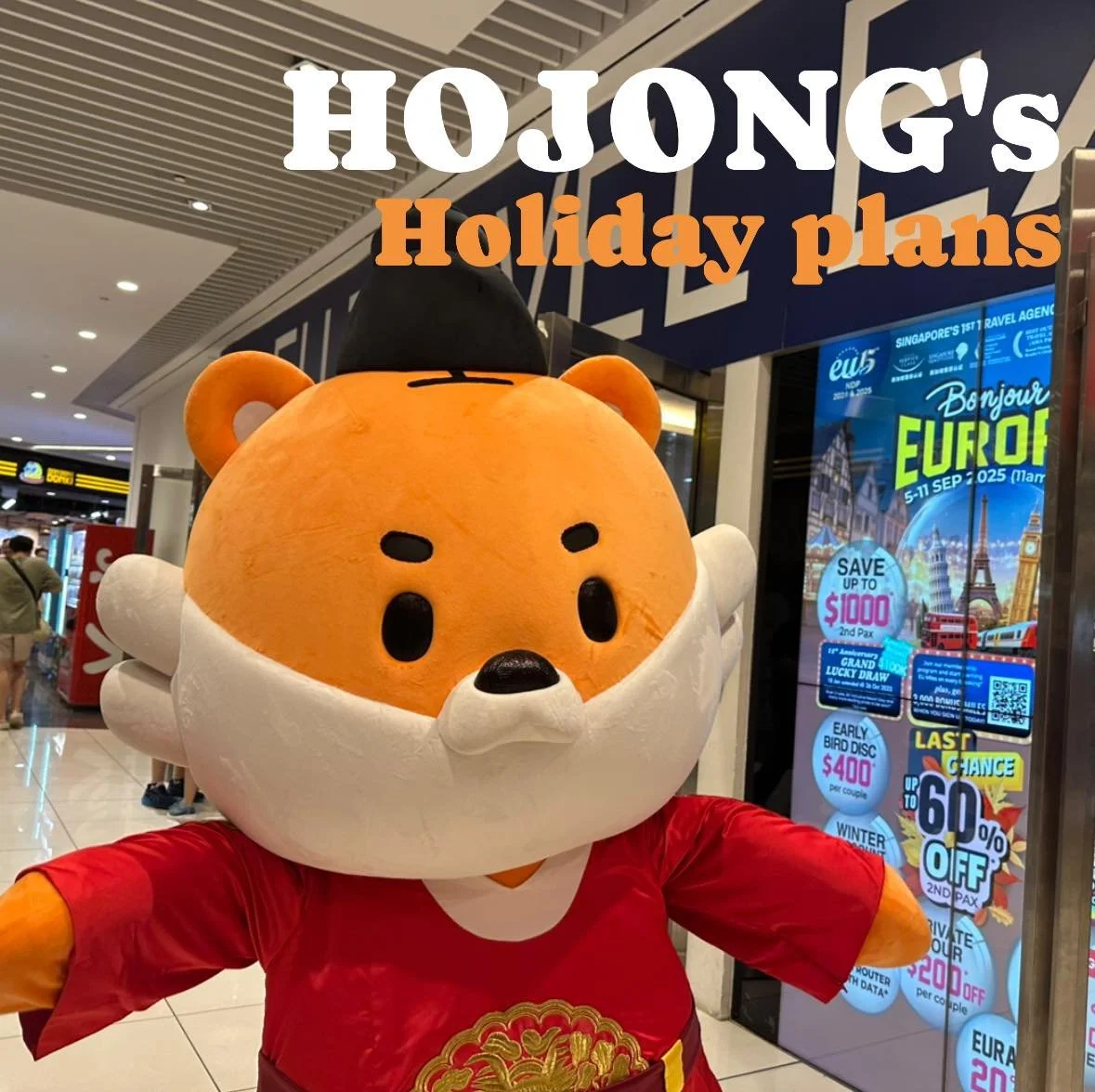 HOJONG x Travel Fair Singapore 🇰🇷✨🌞

From Jeju sunrises to Seoul nightscapes, our royal explorer is serving postcard-perfect views! 🏞️🏯📸 Remember to send your postcards to the King of the Land of Suns&mdash;Hojong! 👑📮☀️ 

Follow us for a jour