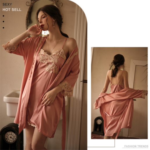 New Arrivals✨ Premium Quality 3 Piece Lace Satin Night Dress For Women... |  TikTok