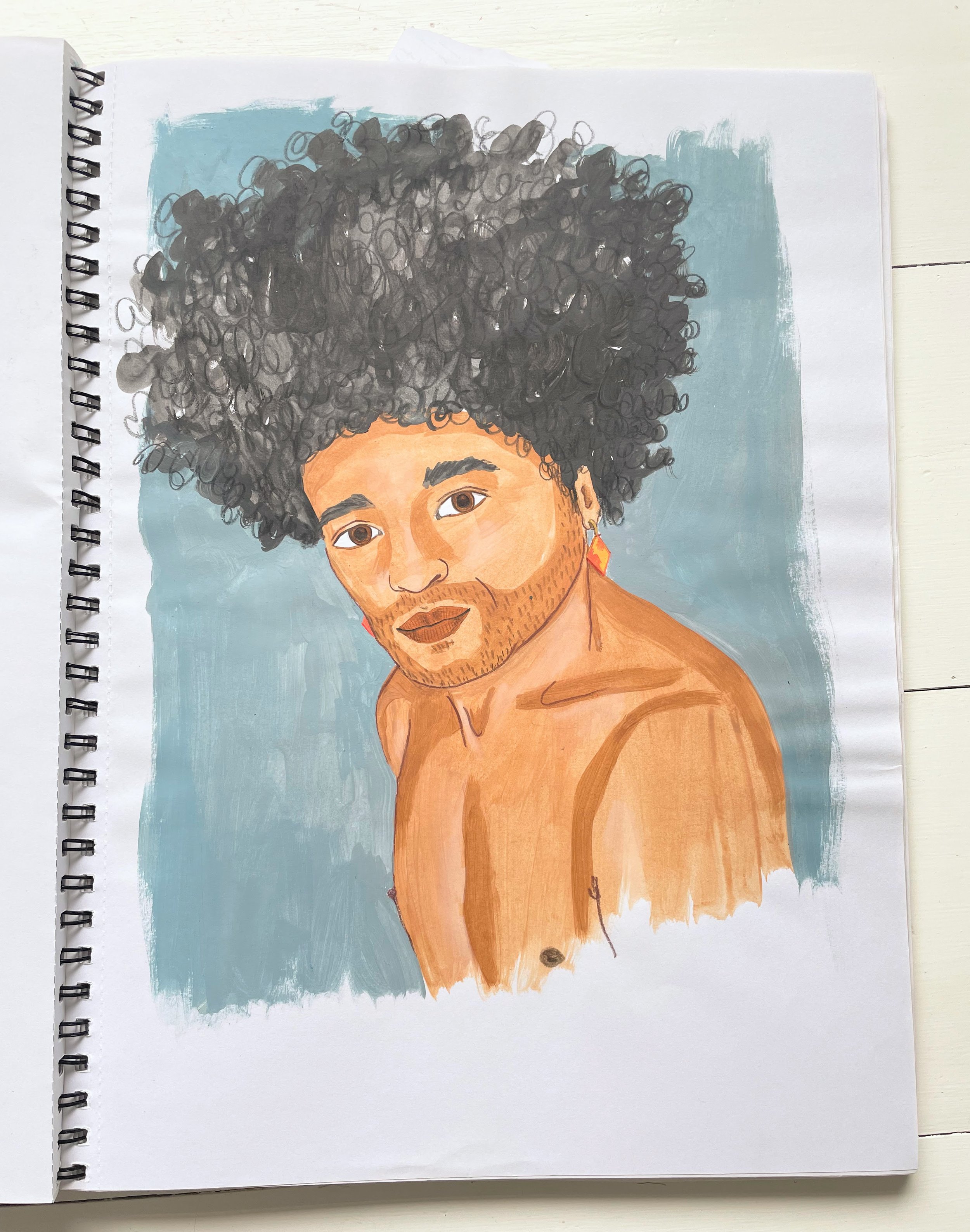 afro sketch