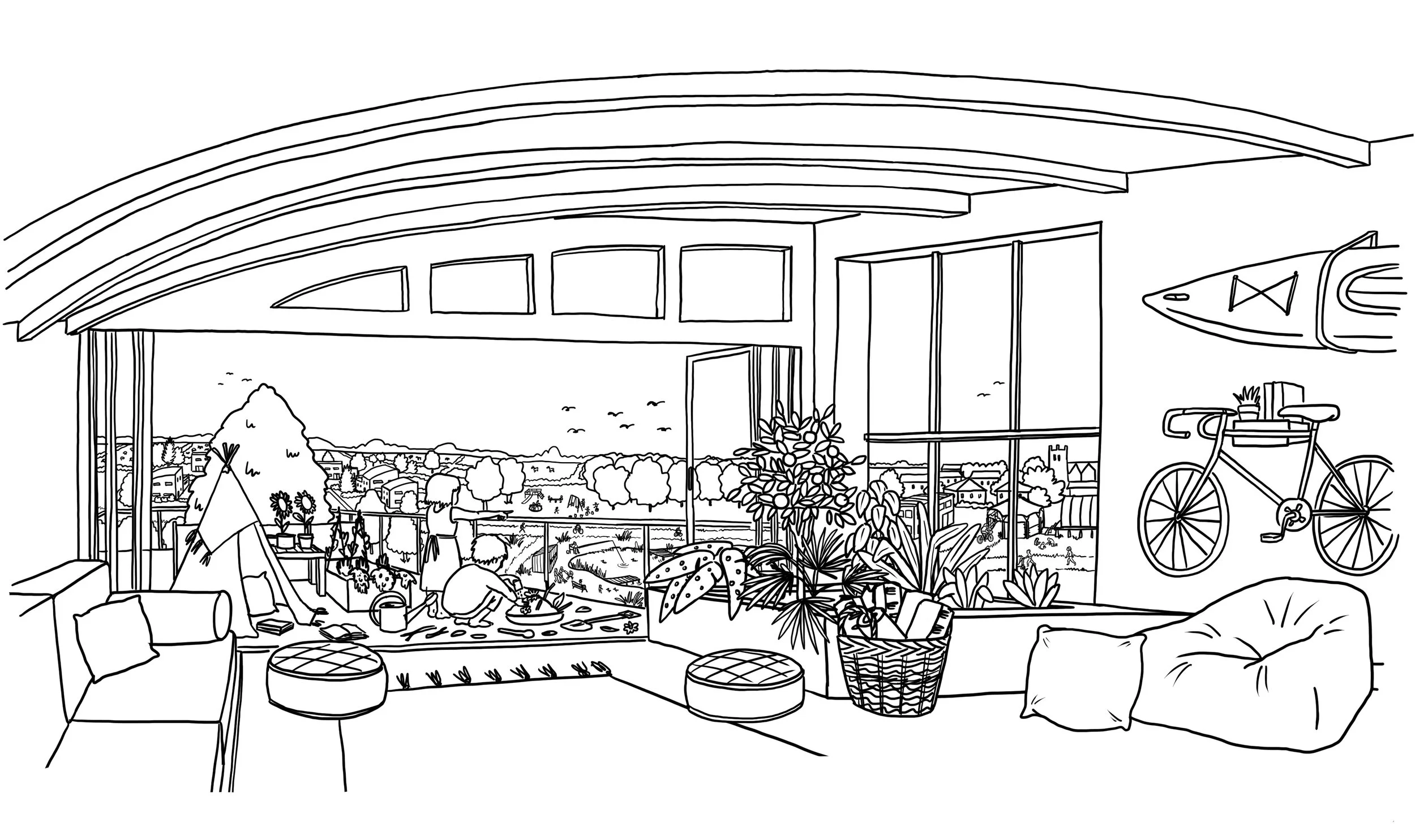 modern house illustration