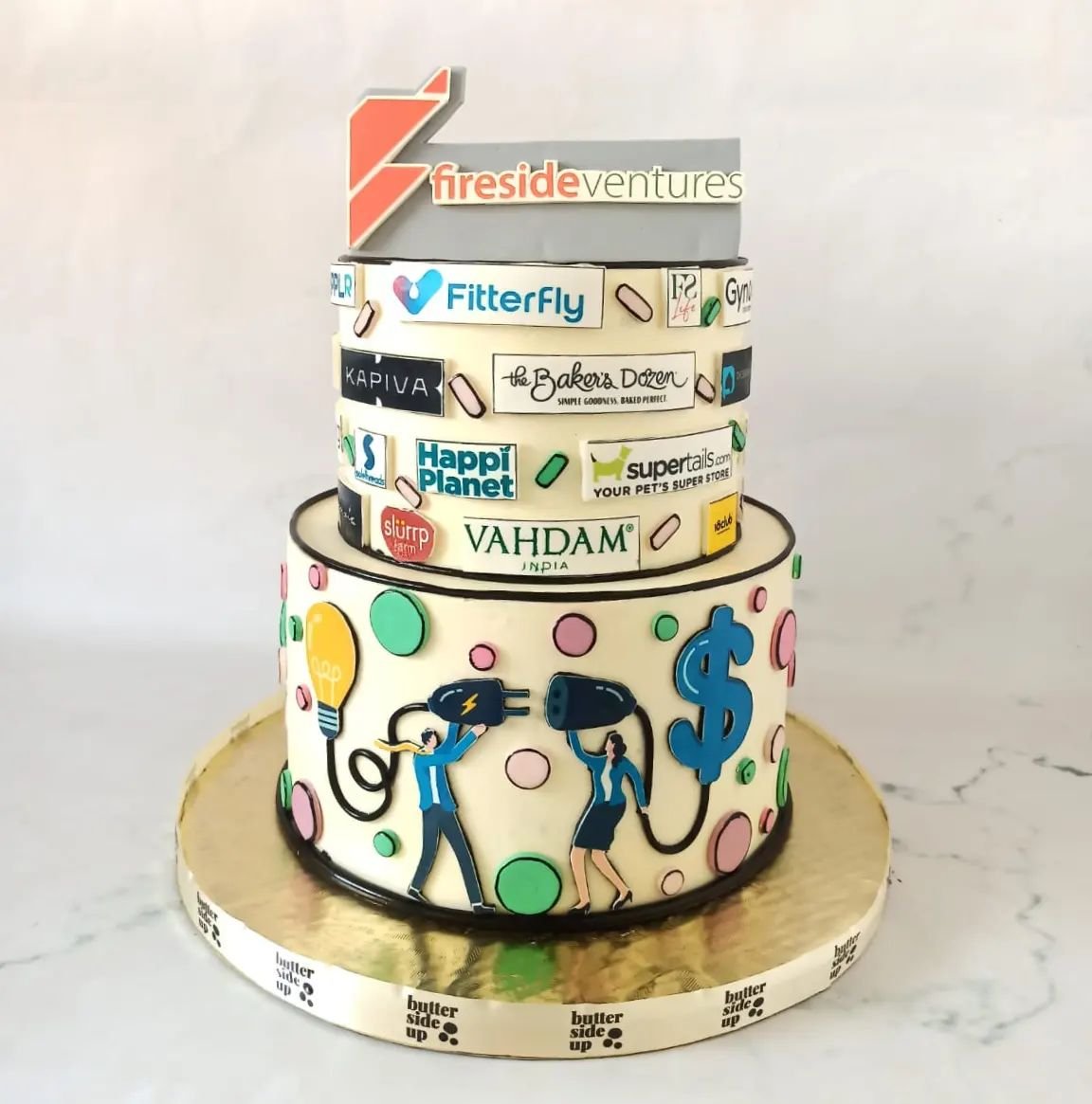 Corporate cake -  celebrating milestones! 

[ buttercream cakes, edible prints]
