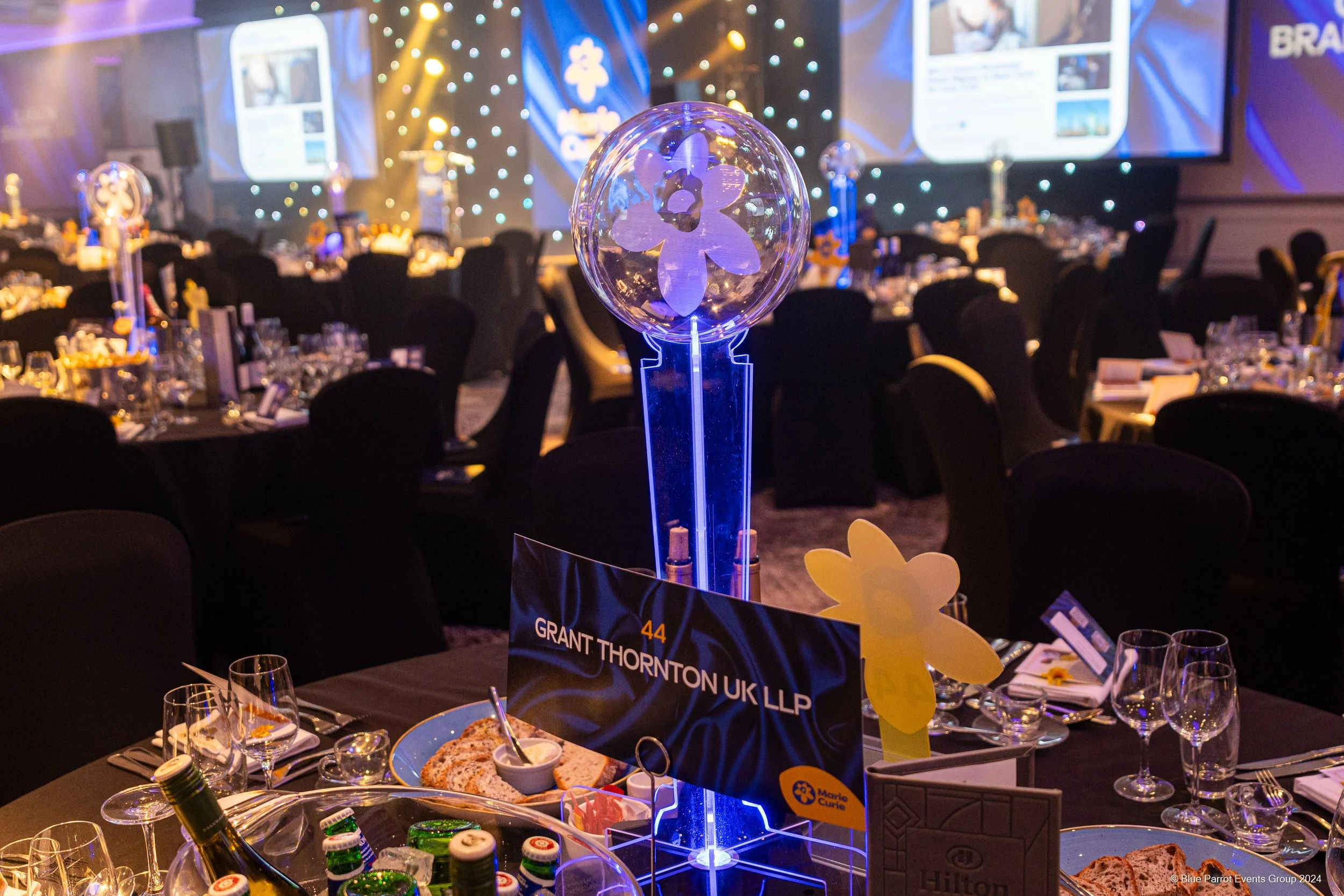 Logo Sphere Branded Table Centre - Marie Curie
