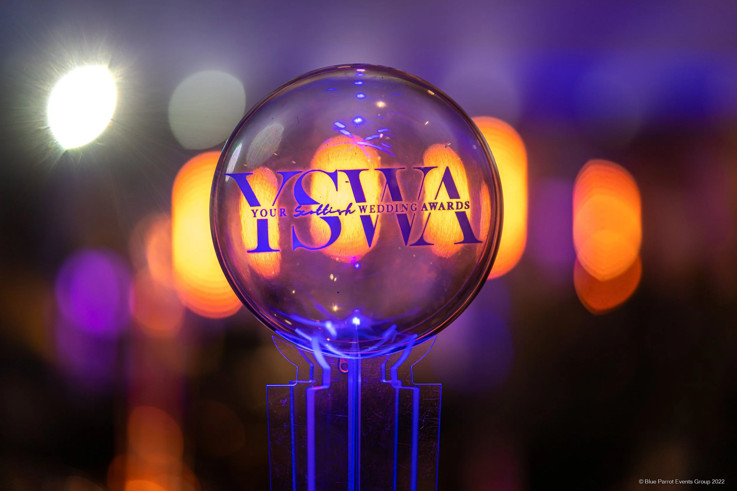 Logo Sphere Branded Table Centre - Your Scottish Wedding Awards