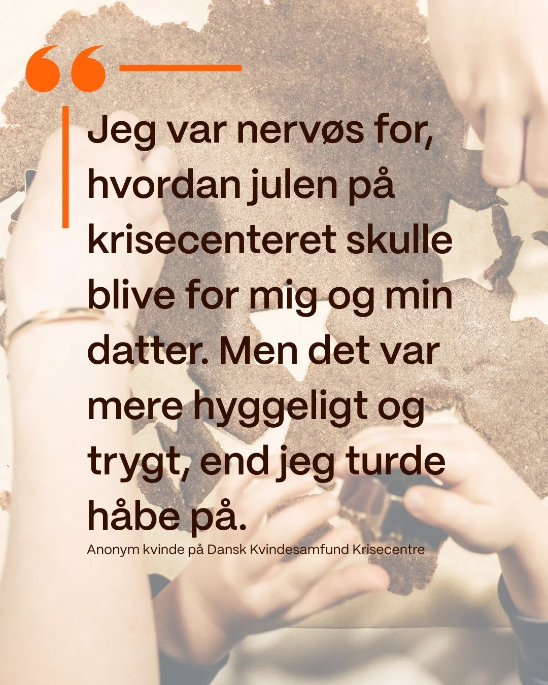 Julen er en hjertevarm h&oslash;jtid fyldt med traditioner, hjemmebag, julepynt og gaver🎄🍪✨

Men for b&oslash;rn p&aring; krisecentre kan julen v&aelig;re en sv&aelig;r tid, der v&aelig;kker ubehagelige minder og uopfyldte &oslash;nsker, som at v&a