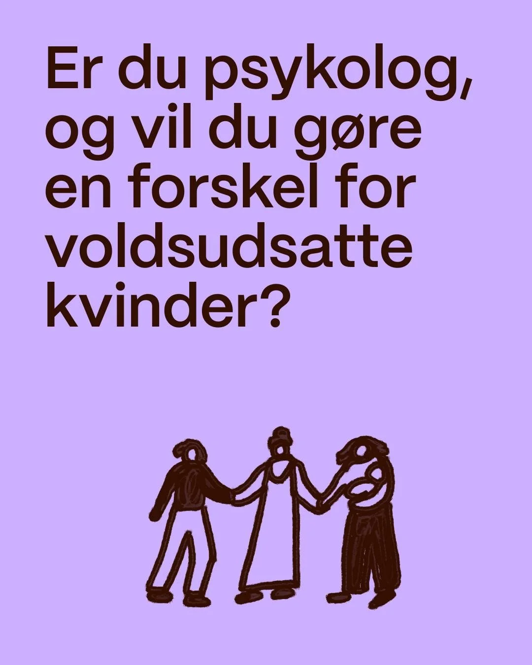 Vi s&oslash;ger en autoriseret psykolog til nyoprettet stilling🌿

Vil du arbejde med voldsudsatte kvinder og v&aelig;re med til at g&oslash;re en konkret forskel i deres liv? 

Som psykolog vil du varetage individuelle samtaleforl&oslash;b med kvind