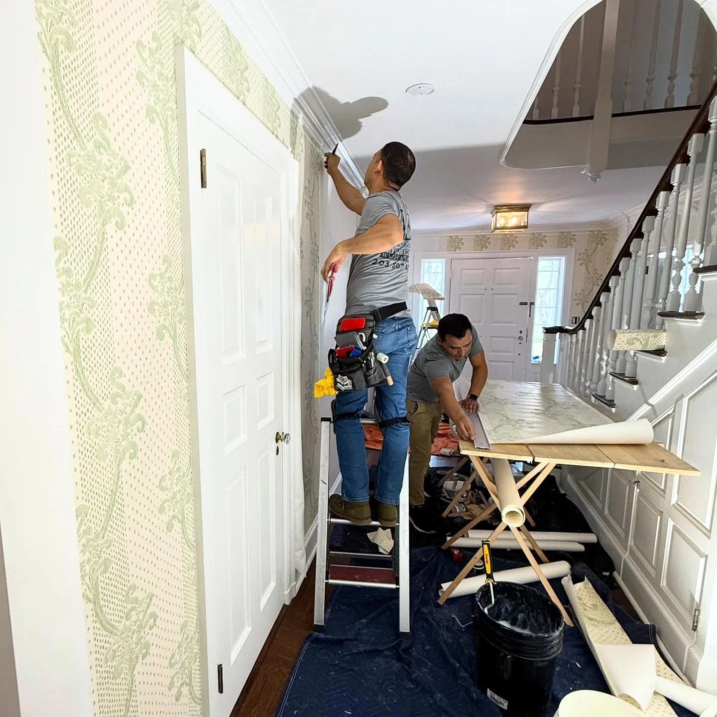 Foyer progress at our New Canaan project! It&rsquo;s been so fun watching every layer unfold - can&rsquo;t wait to show off this charming space when it&rsquo;s complete✨