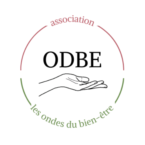 Logo de l'association ODBE avec un dessin de main et des textes en français