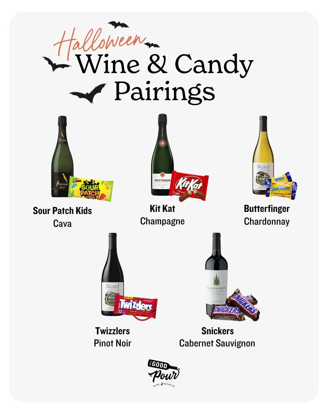 Halloween just got an upgrade with these easy & delicious candy pairings! 🥃🍷 Share this with your tasting crew and start planning your spooky sip night.