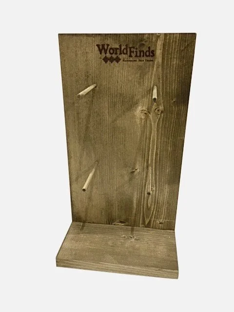 Stained countertop peg display for jewelry and headbands