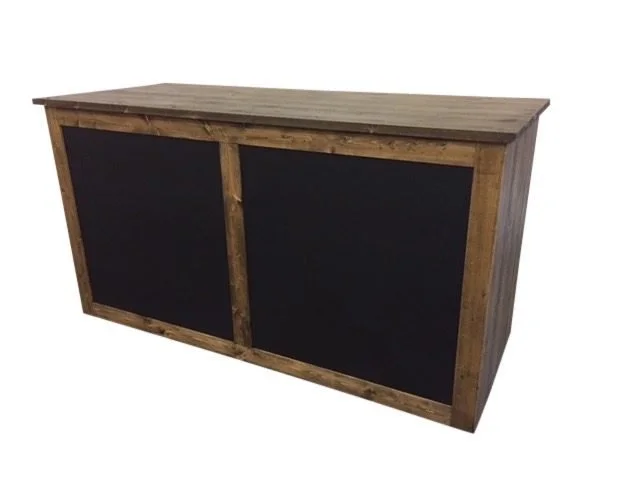 Cash wrap counter with chalkboard front panels