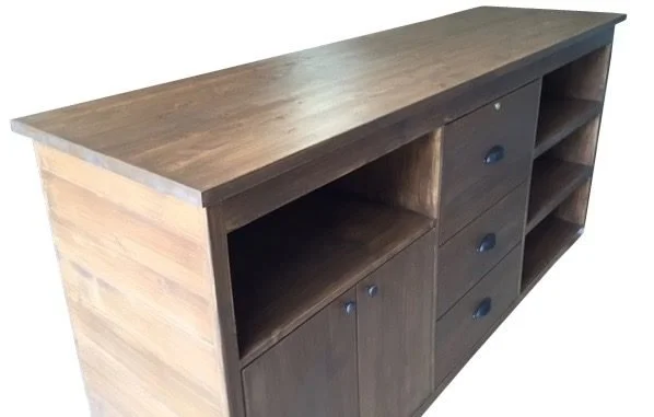 Sales counter with drawers and cabinet storage