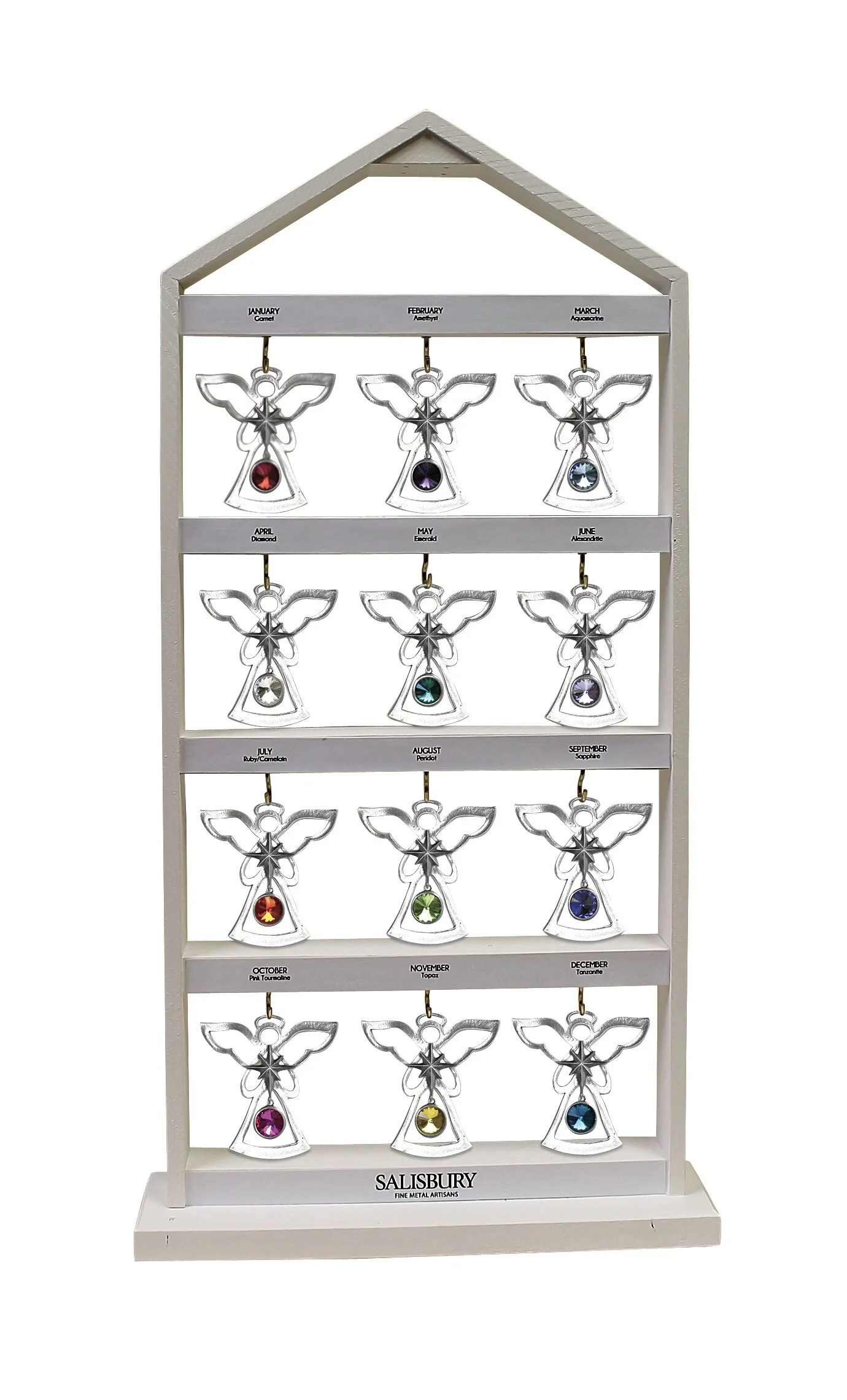 White hanging display for charm ornaments