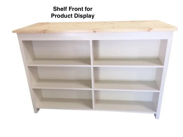 Cream sales counter with shelf front for product display