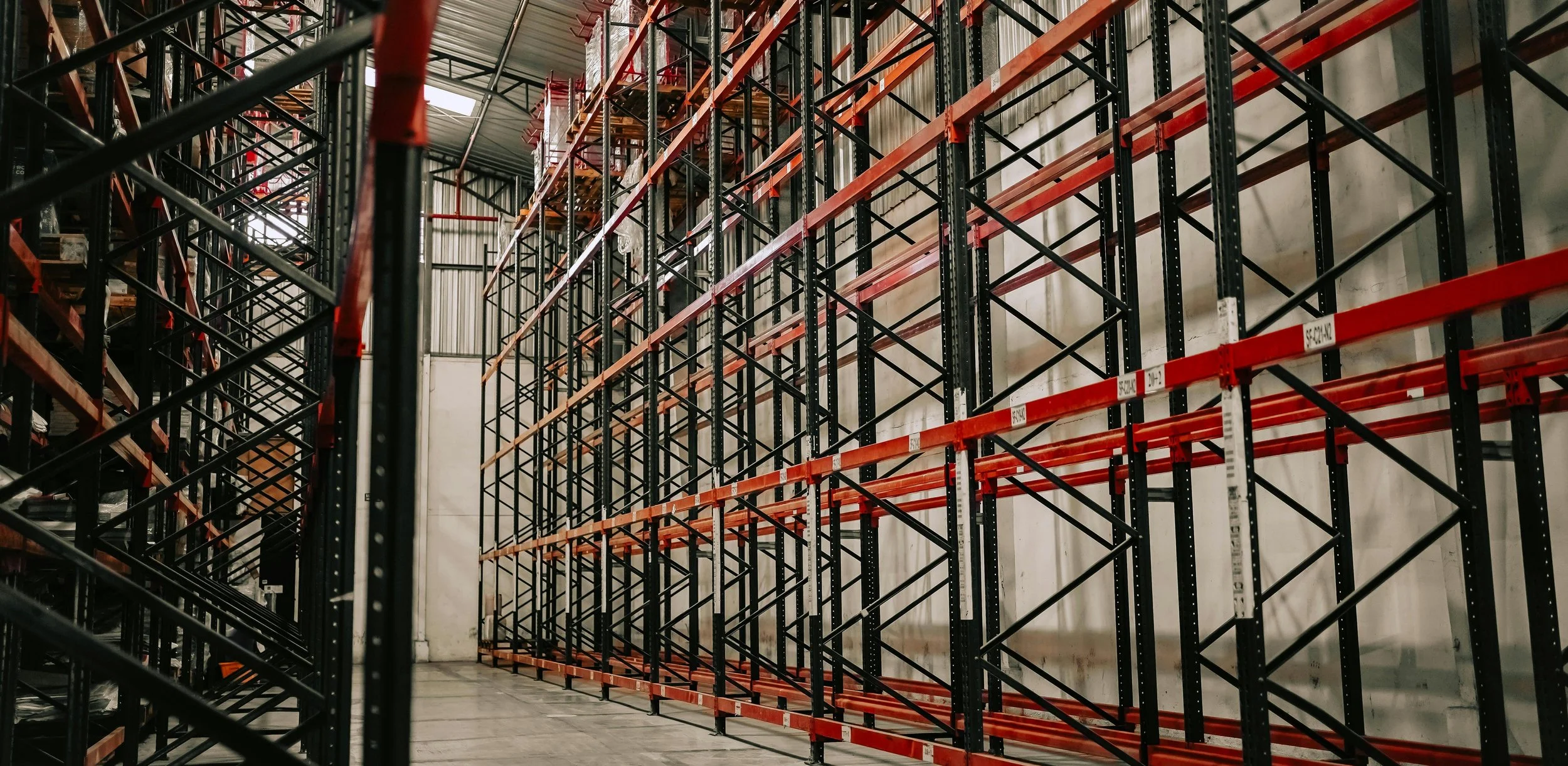 Warehouse pallet racking and storage system