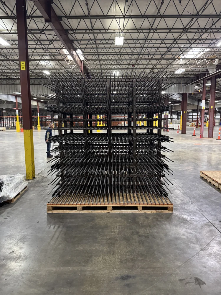 An Atlas custom pallet loaded with equipment at a customer's loading dock