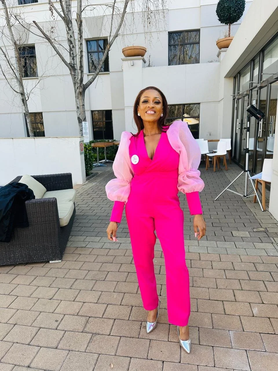 Classic Jumpsuit with Puffy Sleeves