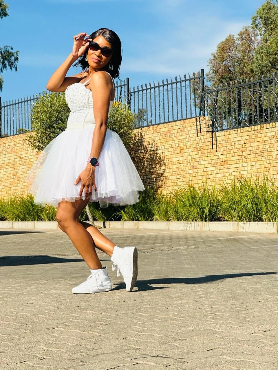 White Mini Umbrella Skirt