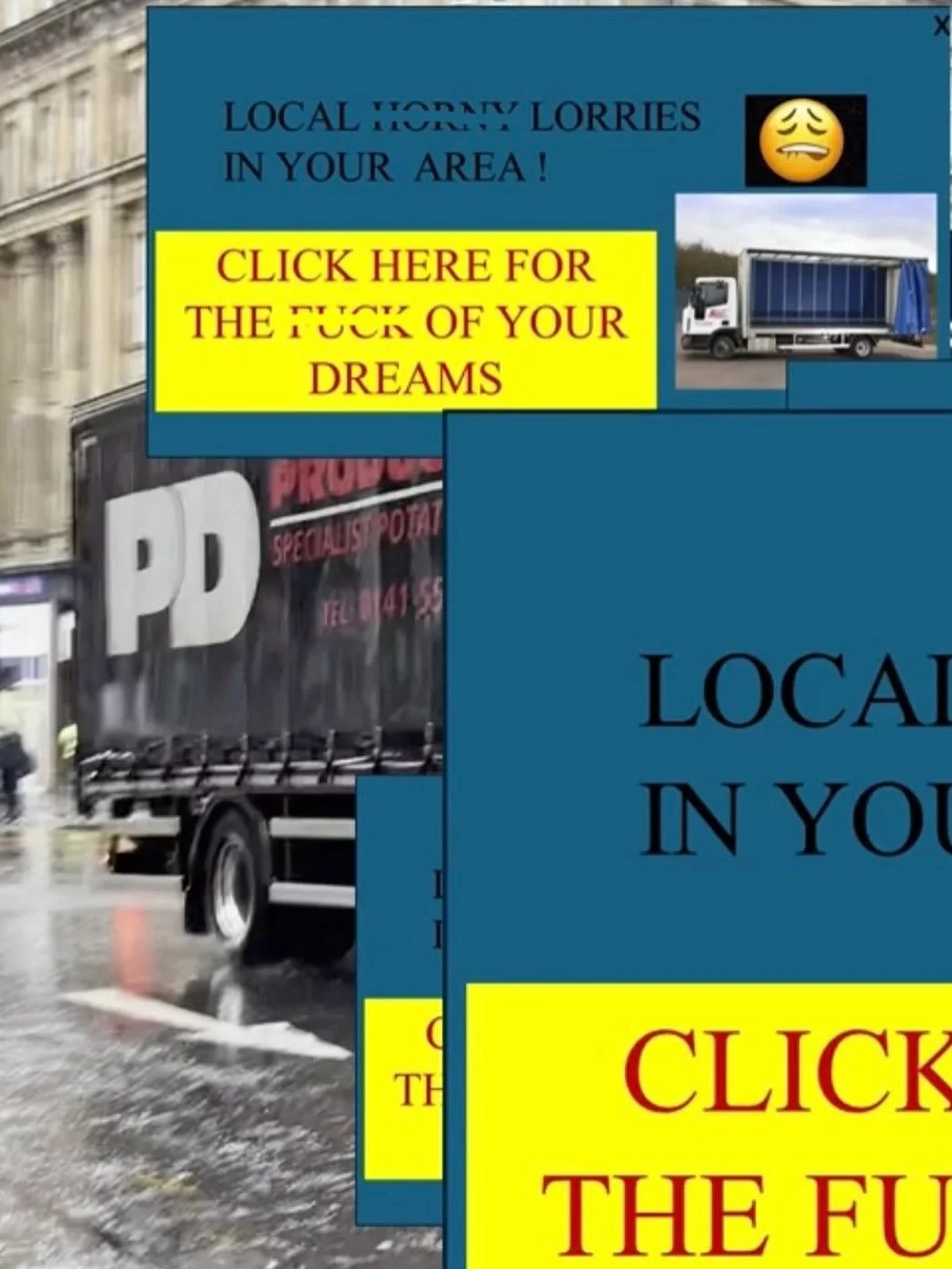 This work will actually be shown one final time in Glasgow (GSASA Assembly hall) on the 24th and 25th of July (14:00-18:00) for Artist Alley, an exhibition curated by @nocturneindee 
🚛🤡

Still from 
How To Safely Handle A Curtain-Sided HGV Trailer
