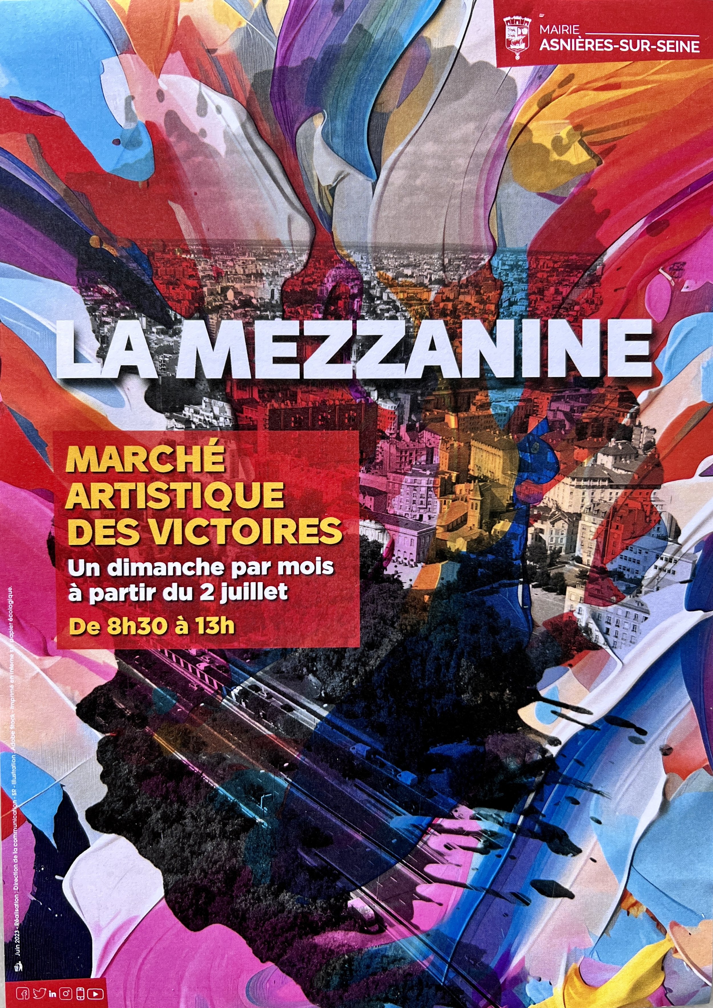 Marché d'art sur la place des Victoires à Asnières