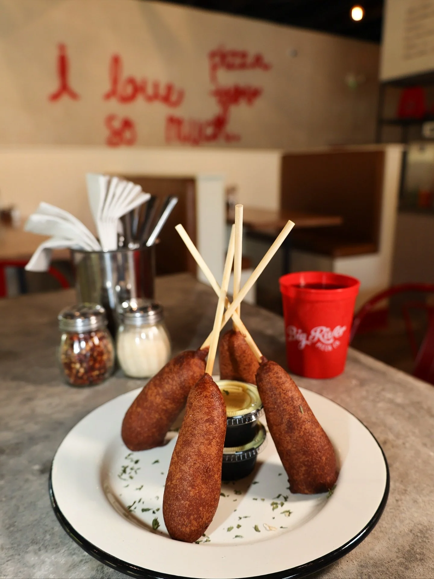 It’s Corndogs season! Don’t sleep on our Conecuh Sausage Corndogs and homemade Honey Mustard sauce πͺπ» @conecuhsausagecompany