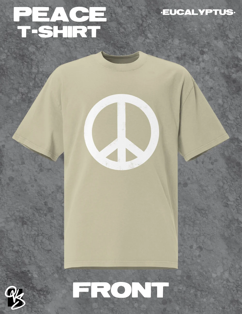 PEACE T-SHIRT (EUCALYPTUS) — OPEN VAULT STUDIOS