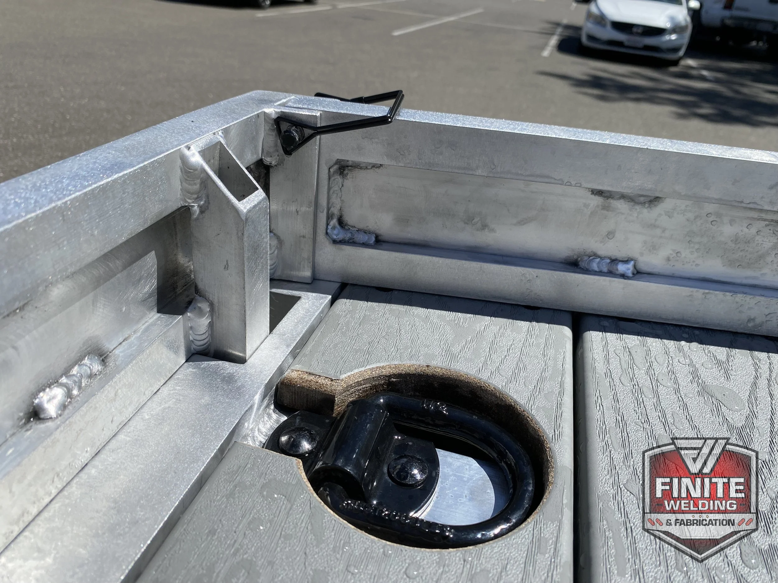 2019 Ford F-150 short bed aluminum flatbed with Trex deck, view 7